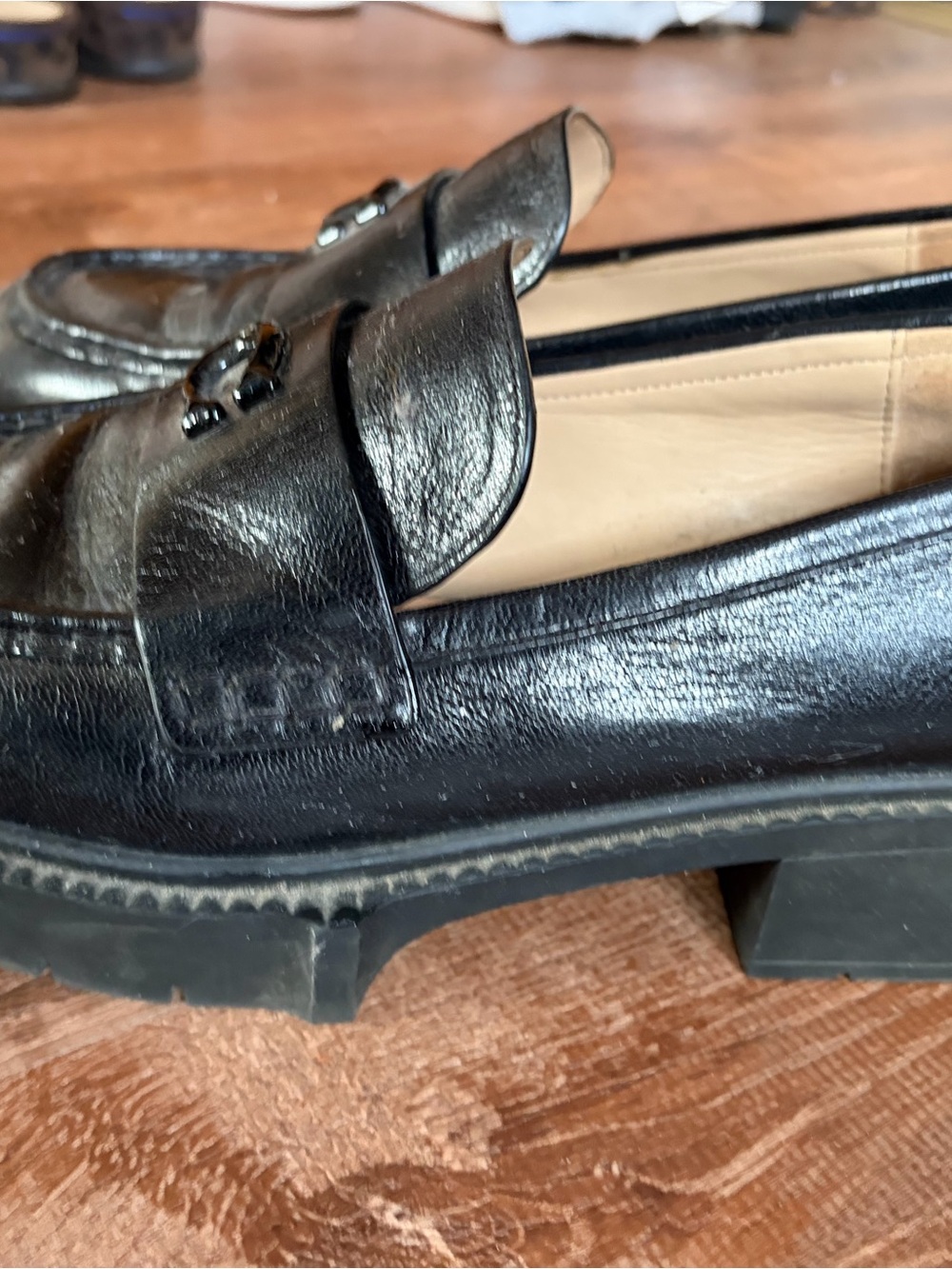 Coach Black Leather Logo Loafers | Classic Penny Loafer Style 9.5 or 40